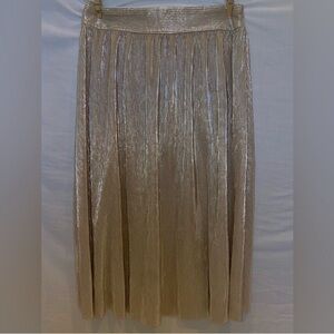 Who What Wear Shimmering Gold Midi Skirt